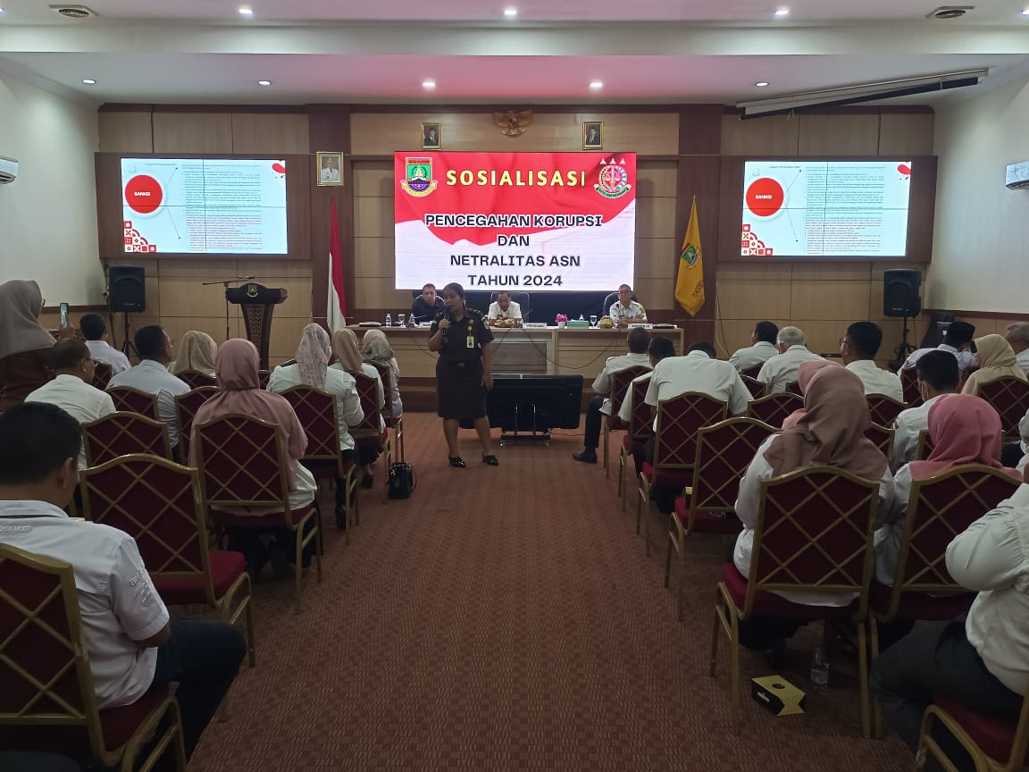 Sosialisasi Pencegahan Korupsi dan Netralitas Aparatur Sipil Negara (ASN) yang digelar Badan Kepegawaian dan Pengembangan Sumber Daya Manusia (BKPSDM) Kota Cilegon, di Aula Setda Kota Cilegon.