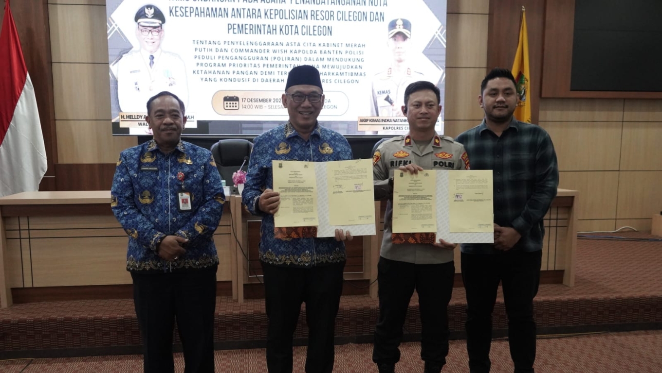 Walikota Cilegon Helldy Agustian dan Wakapolres Cilegon Kompol Rifki Seftirian (Foto: Istimewa) 