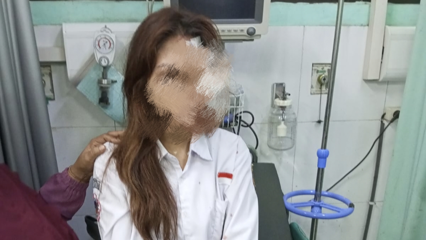NY (16) Siswa SMK di Kota Cilegon yang menjadi korban penusukan beberapa waktu yang lalu. (Foto:Dok, Babebanten.com)