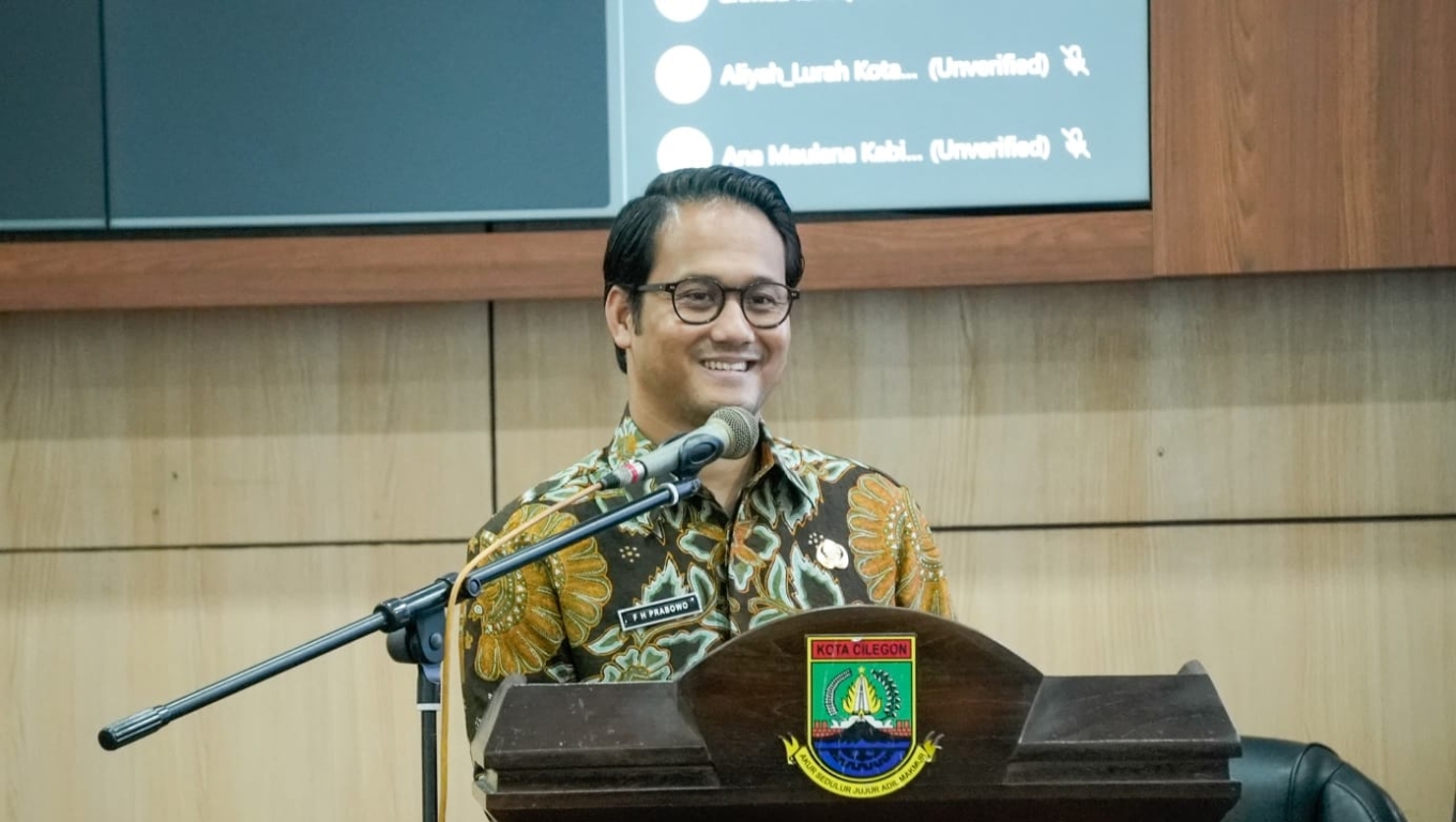 Wakil Walikota Cilegon Fajar Hadi Prabowo saat menyampaikan sambutan di Musrenbang RKPD Kota Cilegon Tahun 2026 di Aula Setda Kota Cilegon, Kamis 24 April 2025.(Foto: Istimewa)