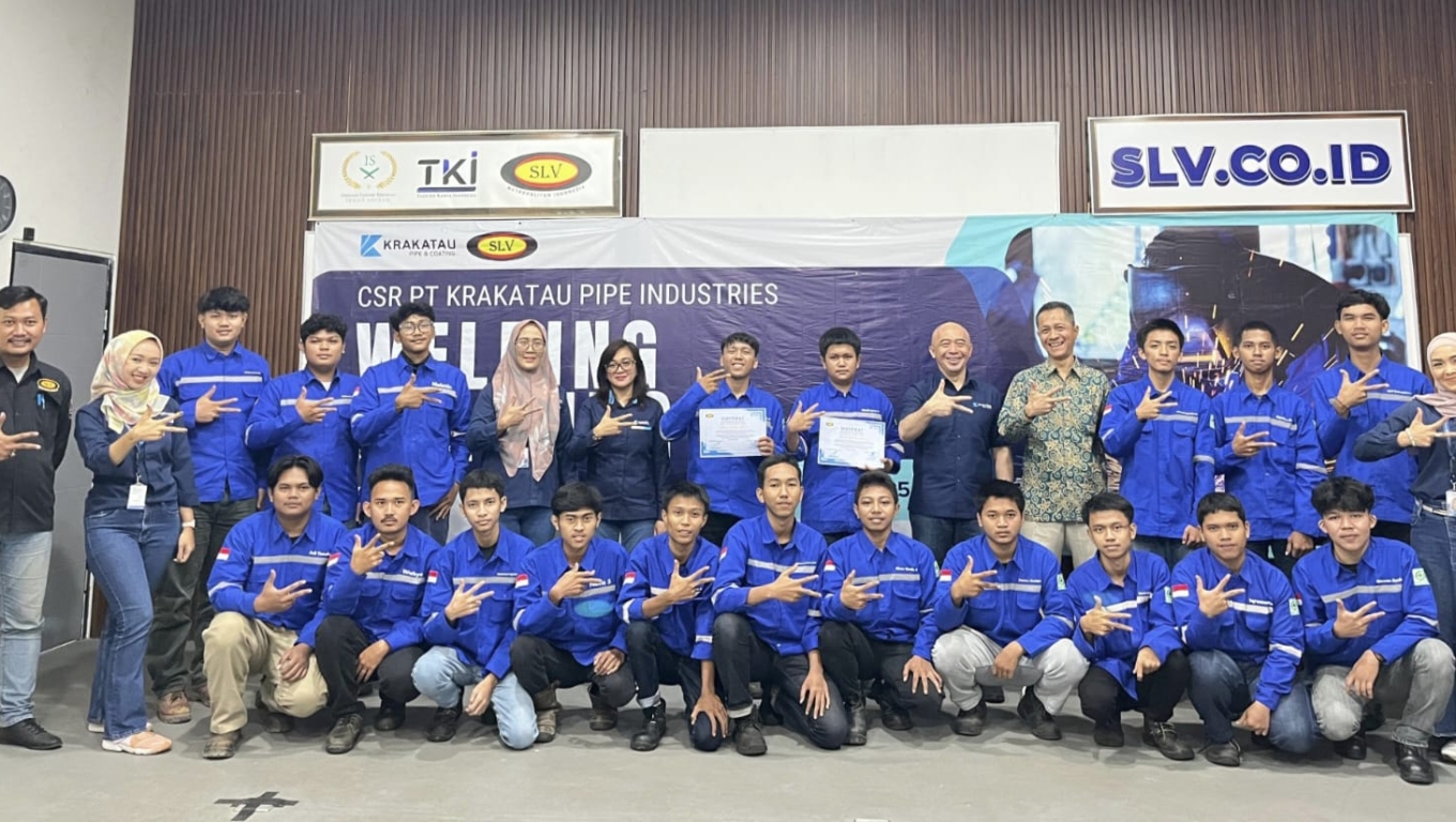 Krakatau Pipe menggelar program CSR Welding Training bersertifikasi.(Foto: Istimewa)