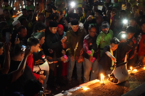Ratusan Pengemudi Ojol, Mahasiswa dan Forkopimda Cilegon Gelar Doa Bersama