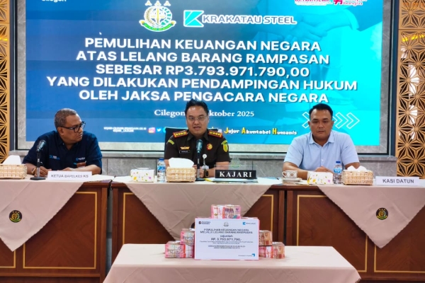 Kejari Cilegon Pulihkan Keuangan Negara Rp3,79 Miliar dari Aset Rampasan Korupsi