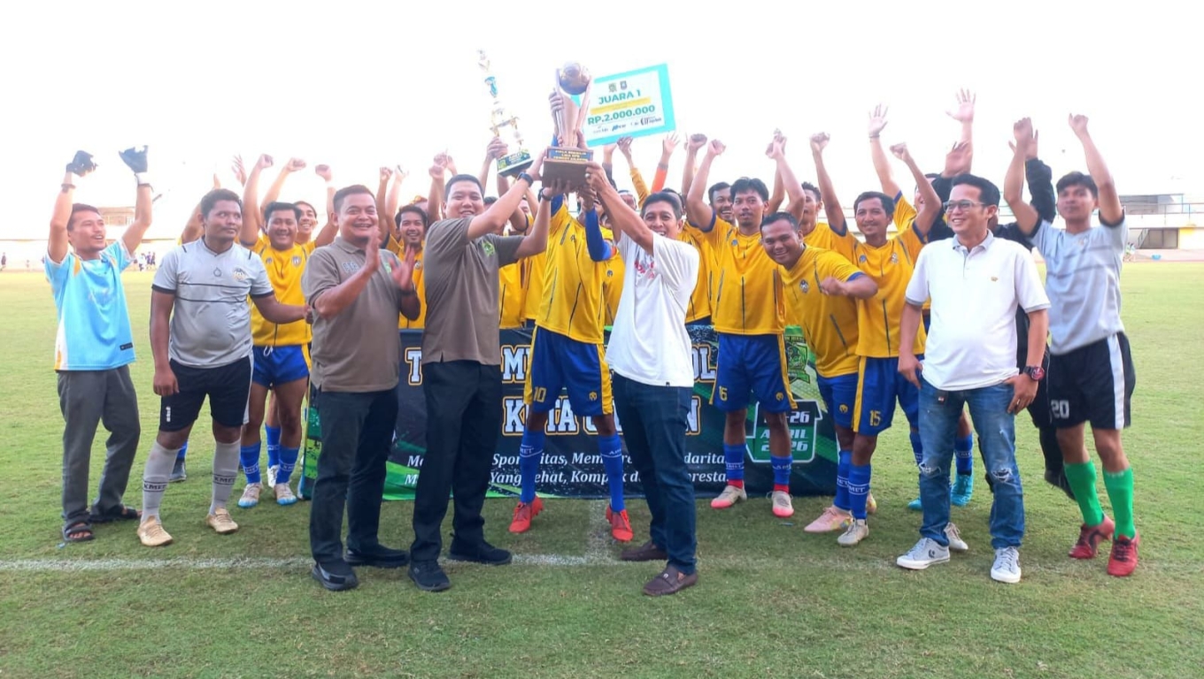 Tim Setwan berhasil menyabet gelar juara 1 turnamen sepak bola antar OPD Pemkot Cilegon 2026.(Foto: Istimewa)