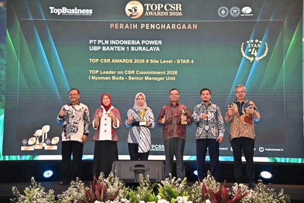 PLN IP UBP Banten 1 Suralaya Raih Penghargaan TOP CSR & Top Leader on CSR Commitment 2026