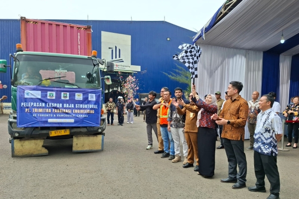 Kemendag Lepas Ekspor 127,3 Metric Tons Baja Struktur PT Trimitra Fabrikasi Engineering di Cilegon
