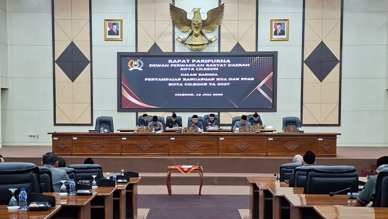 Rapat Paripurna Rancangan KUA-PPAS Tahun Anggaran 2027 pada Ketua DPRD Kota Cilegon .(Foto: Babe Banten)